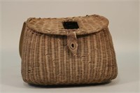 Hand Woven Wicker Fish Creel Basket, Oversized,