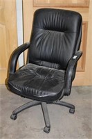Office Chair in Black Leather Inner Seat