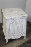 Hinged Top Stool with Carved
