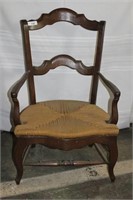 Parlor Arm Chair with Woven Rush Seat