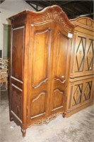 Two Door Armoire with Scalloped Top