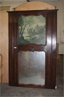 Antique Trumeaux Mirror Unit with Painted