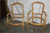 Two Arm Chairs with Carved Hand Holds