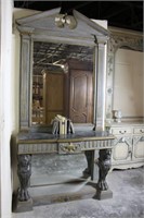Two Piece marble Top Entry Table with