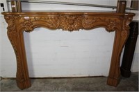 Deeply Carved French Wood Mantel