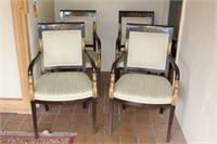 Upholstered French Arm Chairs