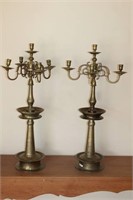 Solid Brass French Table Candelabras