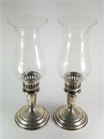 STERLING SILVER WEIGHTED CANDLESTICK HOLDERS