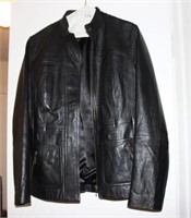 Chico's Black Leather Ladies Jacket