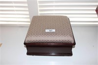 Decorative Hinged Lid Box with Upholstered Top
