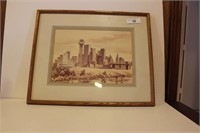 1982 Signed Print of Downtown Dallas, Texas