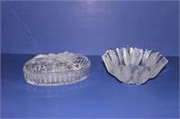 Frosted Glass Bowl & Lidded Dish