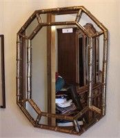 Wall Mirror with Bamboo Style Frame