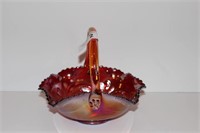 Smith Hand Crafted Carnival Glass Basket