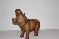 Leather Hippo Sculpture