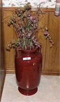 Large Floor Vase with Floral Stems