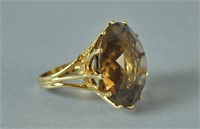 GOLD & BROWN STONE DINNER RING
