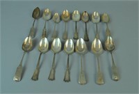 (15) LARGE SILVER SERVING SPOONS