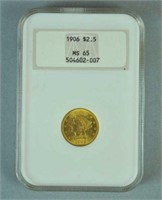 1906 $2.50 LIBERTY HEAD GOLD COIN - NGC MS 65