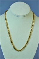 GOLD ANGULAR CURB LINK NECKLACE