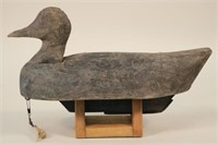 Early Black Duck Decoy, Hand Carved by Unknown