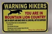 Warning Hikers You are in Mountain Lion Country
