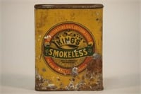 Kings Smokeless Gun Powder Tin, 5" Tall