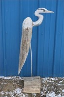 Hand Carved Blue Heron By A.D Rollings of the