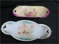 2 hand painted dishes