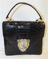 M. V. Vellano Alligator Purse W/ Silver Lion Clasp