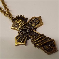 Heavy Sterling Goldwash Chain With Cross Pendant