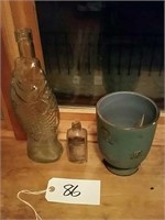 Fish Bottle, Antique Bottle, Vase