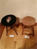 (2) Antique Stools