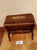 Antique Stool With In Seat Storage