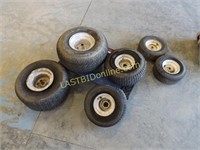 6 LAWN TRACTOR TIRES on RIMS