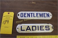 Ladies & Gentleman SS Porcelain Signs