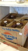 4- 1 gallon Pepsi glass jars in box