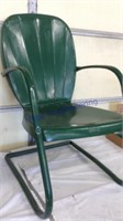 Green metal yard chair
