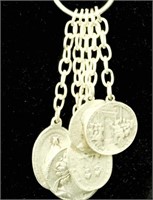 PEWTER MEDALLION 28" NECKLACE