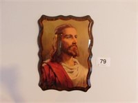 Shellacked Jesus portrait, copyright 1959 Auburn,