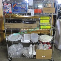 LOT, 4 SHELVES ASST. TAKE-OUT/CATERING SUPPLIES