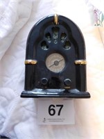 Metal old time "look" battery operated clock, 9"