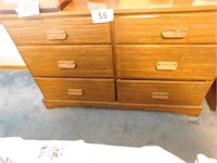 Ranch Oak AB dresser 2967 stenciled w/six drawers,