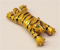 Hammerman Brothers 18k Gold & Enameled Tiger Pin