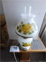 Gone With the Wind style table lamp, yellow and
