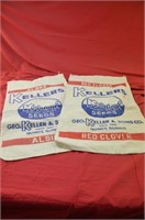 2 Kellers Red Clover Seed Sacks