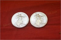 2 Troy oz. Silver Liberty Rounds