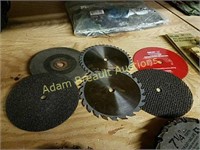 6 assorted 7-1/4 saw blades, grind Wheels
