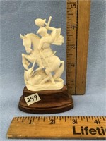 4.5" ivory Oriental style sculpture of a Samurai