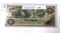 SOUTH CAROLINA $1 BANK NOTE 1872